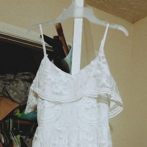 White Floral Lace Charolette Russe Dress
